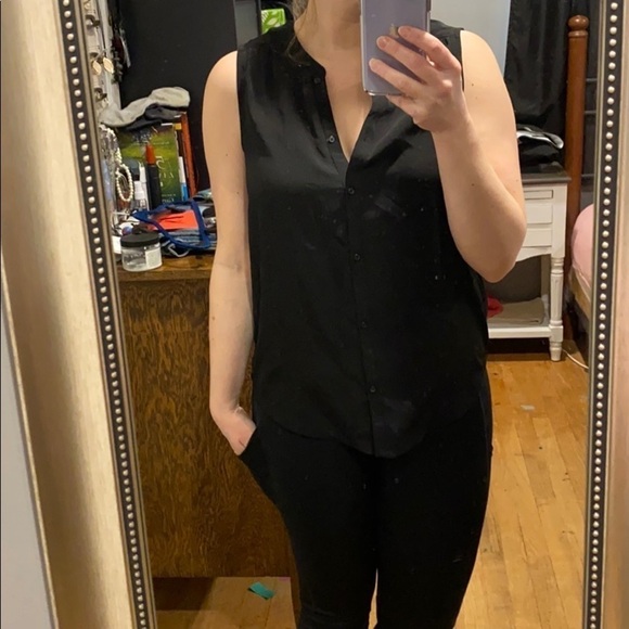 AEO Sheer Sleeveless Button Down Top EUC - Picture 1 of 11